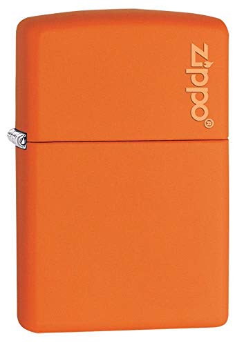 Zippo Classic Orange Matte Logo Design Lighter