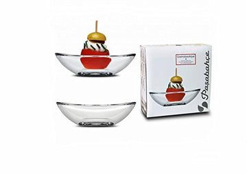 Pasabahce Set of 6 Clear Glass Tapas Serving Dish Bowls