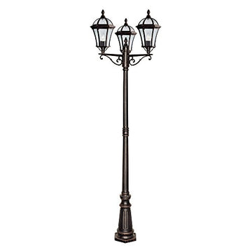 Capri 3 Light Rustic Brown Cast Aluminium Outdoor Post Light