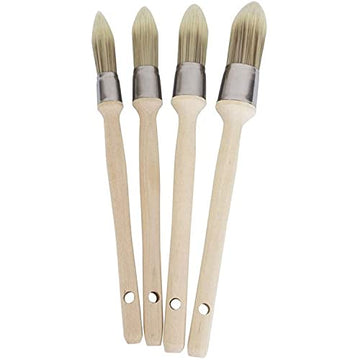 Set of 4 Pointed Tapered Sash Brush Set Synthetic Filaments