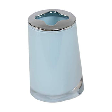 Clear Base Plastic Toothbrush Holder Soft Blue