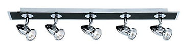 Comet 5 Light Matt Black & Polished Chrome Bar Spotlight