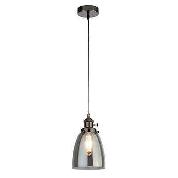 Island Aluminum Holder Smoked Glass Pendant Light