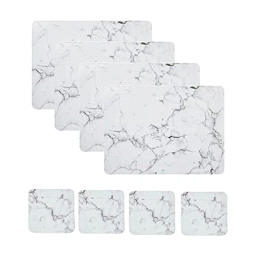 Set of 4 Marble Design Placemats and Coasters