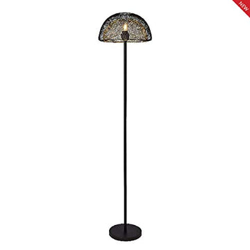 Honeycomb Black Metal & Gold Mesh Floor Lamp