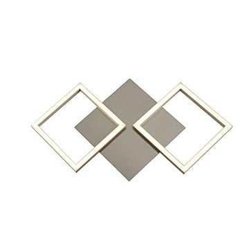 Wall Art 2 Light Satin Silver Square LED Wall Light