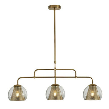 Conio 3 Light Satin Brass & Clear Glass Pendant