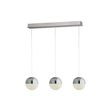 Marbles 3 Light Chrome Crushed Ice Shade Bar Pendant