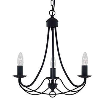 Maypole 2 Lights Black Iron Pendant