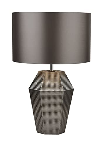 Lucy Smoked Glass & Satin Shade Table Lamp