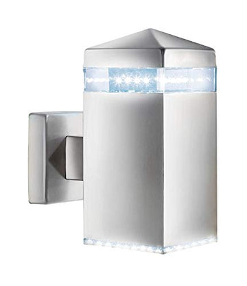 32 LED Lights Satin Silver IP44 Outdoor Wall Light