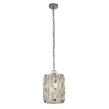 Bijou Chrome & Crystal Glass Pendant
