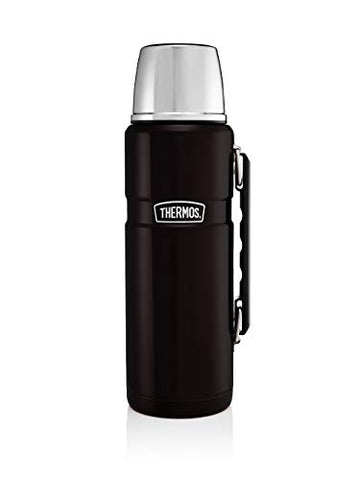 Thermos 1.2L Black Stainless Steel King Flask