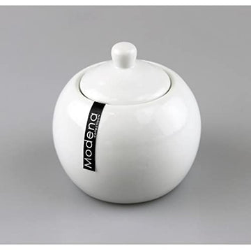 350ml Sugar Pot With Lid White Ceramic Canister