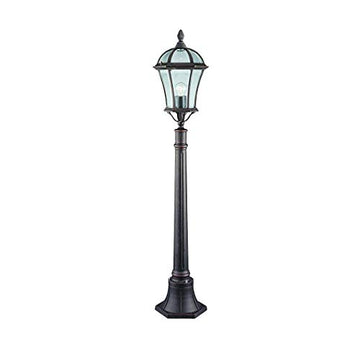 Capri Die Cast Aluminium Rustic Brown Outdoor Post Lamp With Bevelled Glass