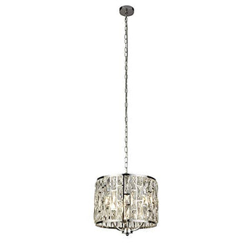 Bijou 3 Lights Chrome & Crystal Glass Pendant