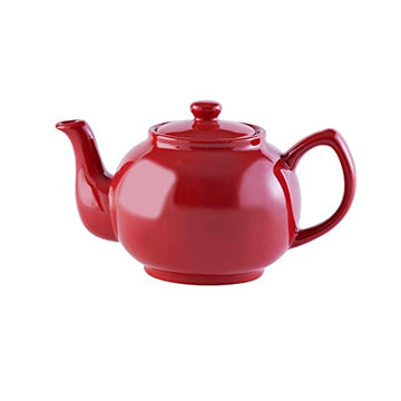 Large Brights Red Porcelain Tea Coffee 6 Cup Teapot Serving