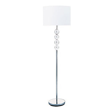 Snowball 3 Light Floor Lamp Chrome With Opal Glass Shade