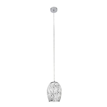 1 Light White Crackle Glass Pendant Chandelier Ceiling Fitting