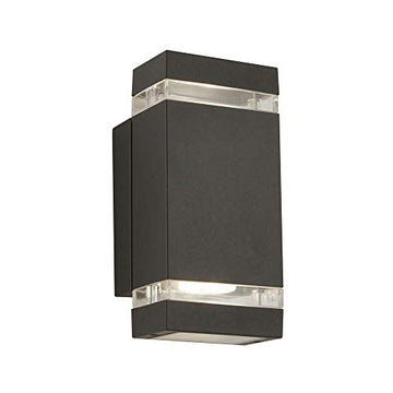 LED Grey Outdoor Wall Light with Clear Diffuser