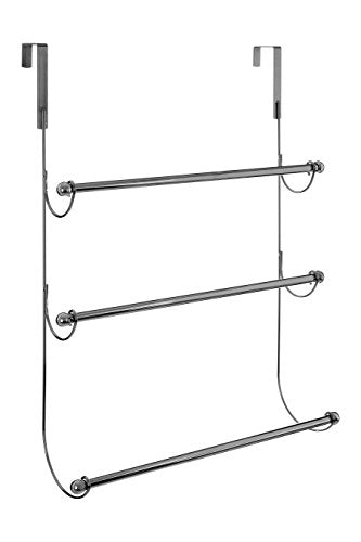 3 Tier Chrome Over Door Hanging Towel Rail