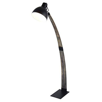 Nanna Ash Wood Matt Black Standing Standard Floor Lamp Home Light