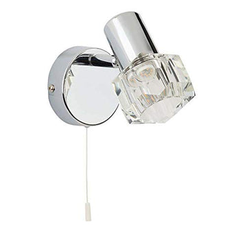 Triton LED 1 Light Adjustable Chrome Clear Glass Spotlight Bracket
