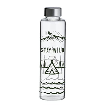 Typhoon Pure 600ml Stay Wild Design Glass Bottle