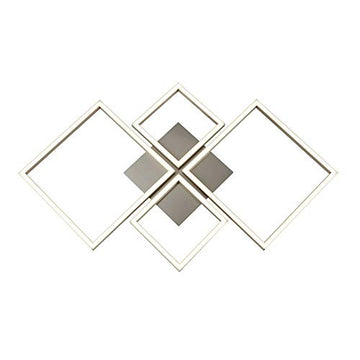 Wall Art 4 Light Satin Silver Square LED Wall Flush