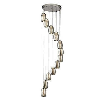 Cyclone 12 Light Chrome & Smoked Glass Pendant