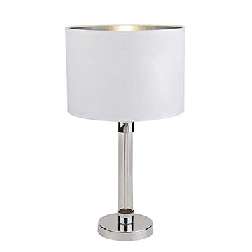 Searchlight Hadley Table Lamp Chrome With Glass Cyclinder Centre