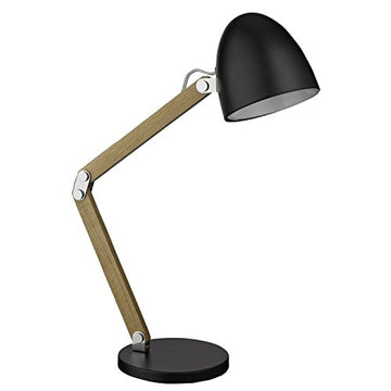 Wooden  Black Shade & Chrome Desk Lamp