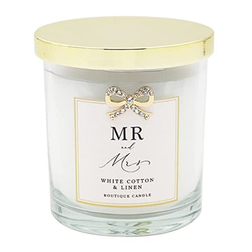 200ml White Cotton Linen Scent Candle Jar