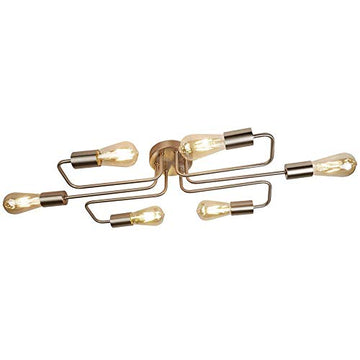 Circuit 6 Light Satin Silver Ceiling Flush