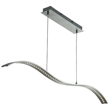 Satin Silver LED Wavy Bar Light With Clear Glass