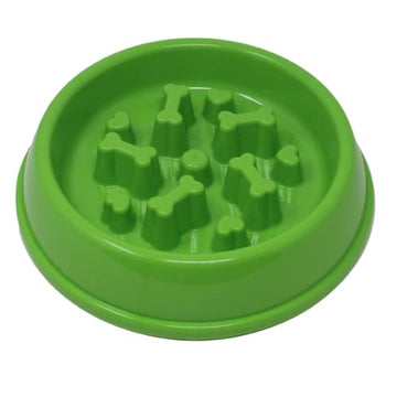 23cm Green Slow Feeding Pet Bowl With Non Slip Base