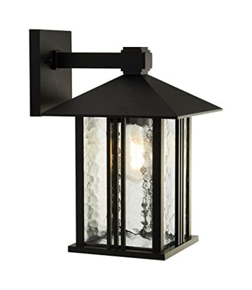 Venice Black & Water Glass Outdoor Wall Light