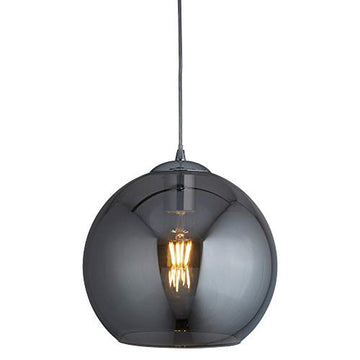 Balls 30cm Chrome Smoked Glass Shade Pendant