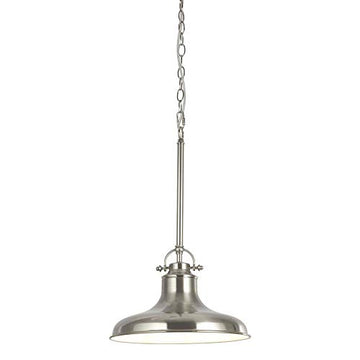 Searchlight Dallas 1 Light Industrial Pendant Satin Silver