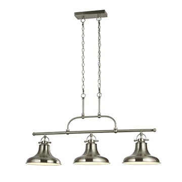 Dallas 3 Light Satin Silver Industrial Bar Pendant