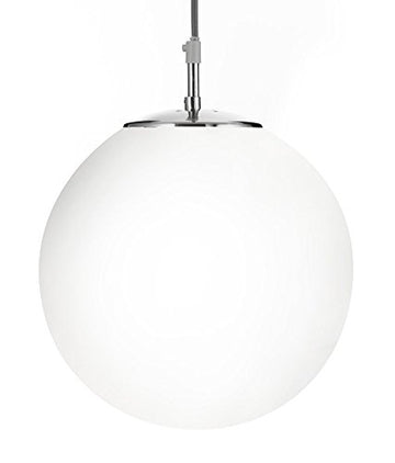 Atom Satin Silver & Opal Glass Pendant