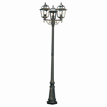 New Orleans 3 Light Cast Aluminium Black Gold Outdoor Post Lamp