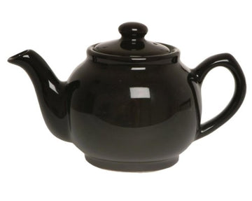 Large Gloss Black Porcelain Tea Coffee 6 Cup Teapot Serving