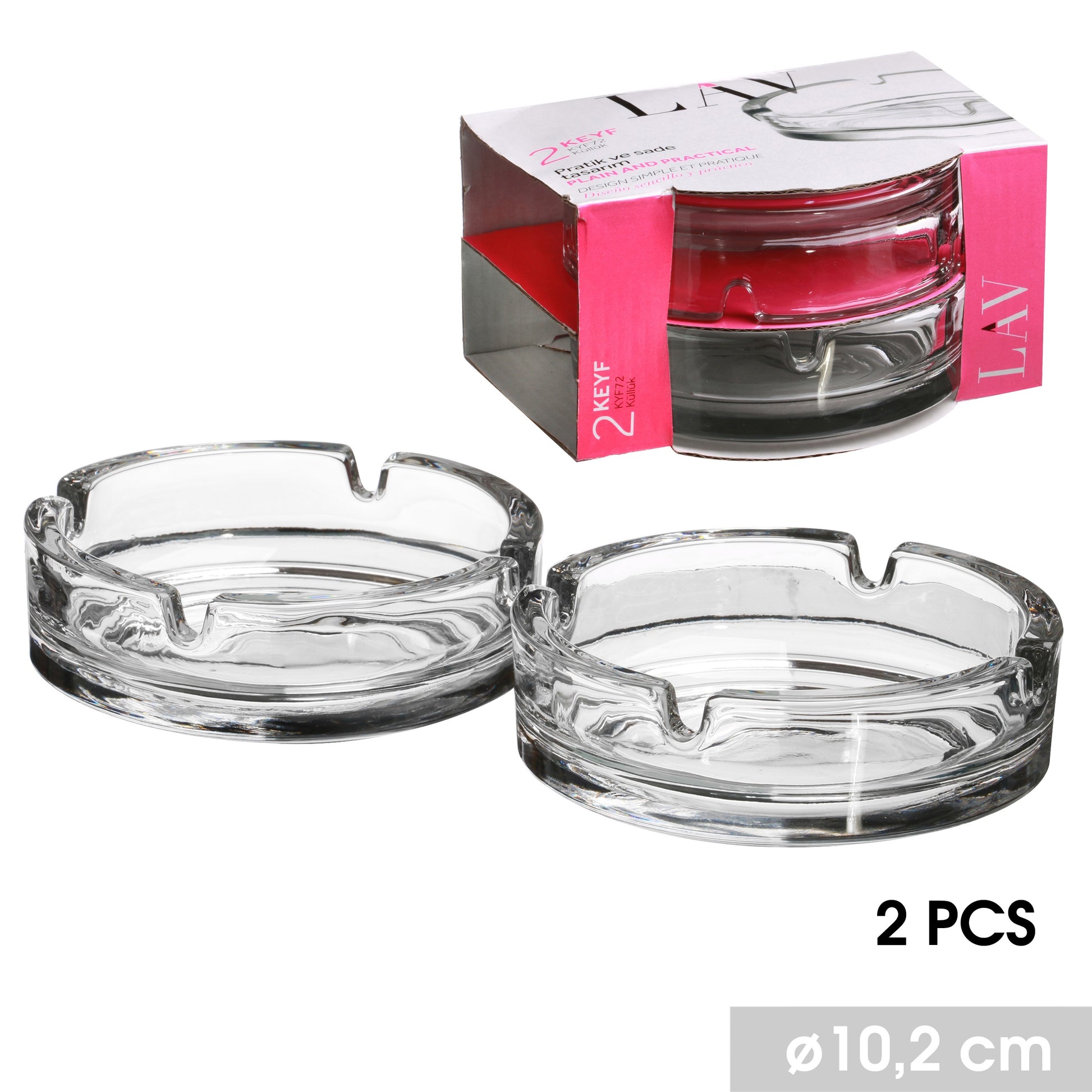 Set Of 2 Glass Ashtray