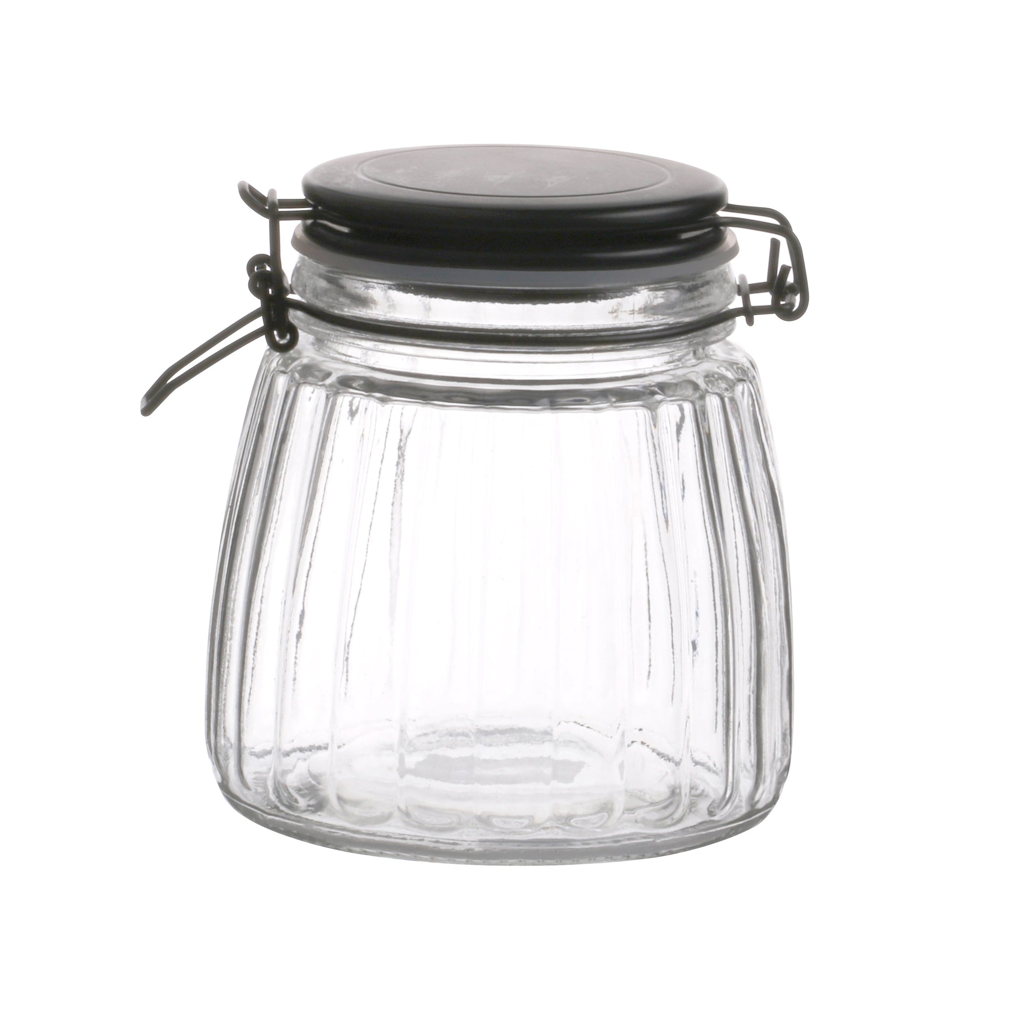 1L Black Cliptop Food Preserving Glass Jar