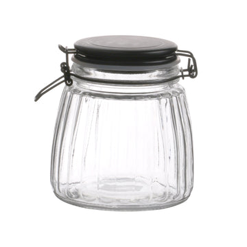 2Pcs  Black Cliptop Food Preserving Glass Jar