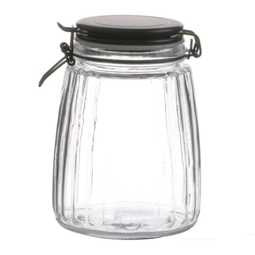1.5L Black Cliptop Food Preserving Glass Jar