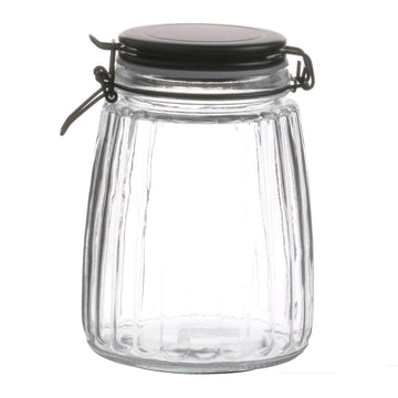 6Pcs 1.5L Black Cliptop Food Preserving Glass Jar