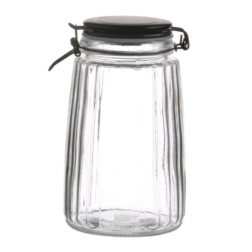 1.8L Black Cliptop Food Preserving Glass Jar