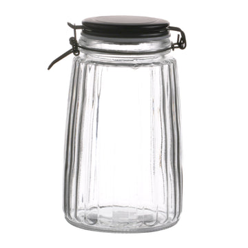 3Pcs 1.8L Black Cliptop Food Preserving Glass Jar